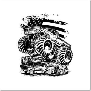 USA FLAG MONSTER TRUCK Posters and Art